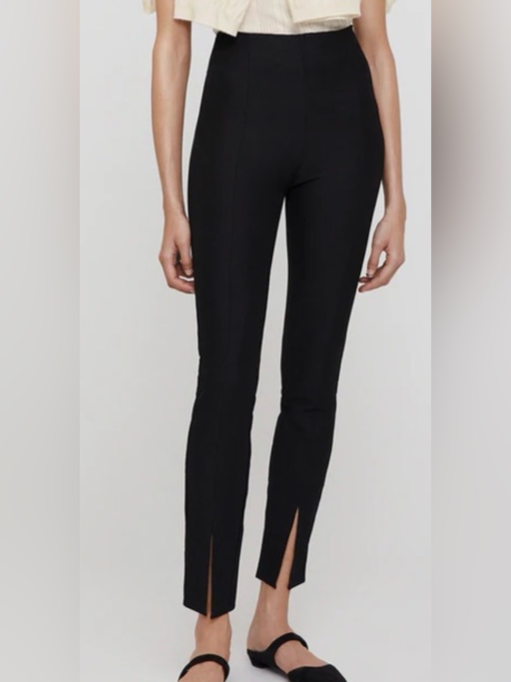 TOTEME Black Skinny Slit Trousers – Size 36